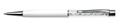 Ballpen, white, filled with white SWAROVSKI® crystals, 14 cm, ART CRYSTELLA®